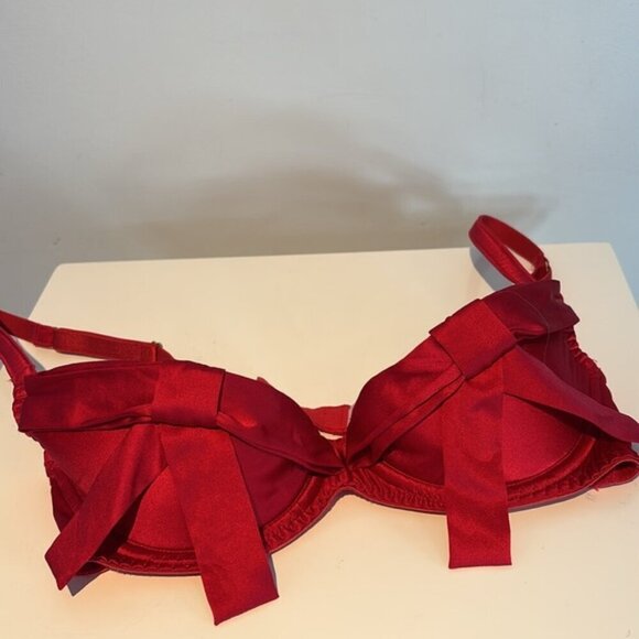 Agent Provocateur ‘BIRTHDAY SUIT’ Bra in Red SILK size 3 (34C) - Picture 2 of 16